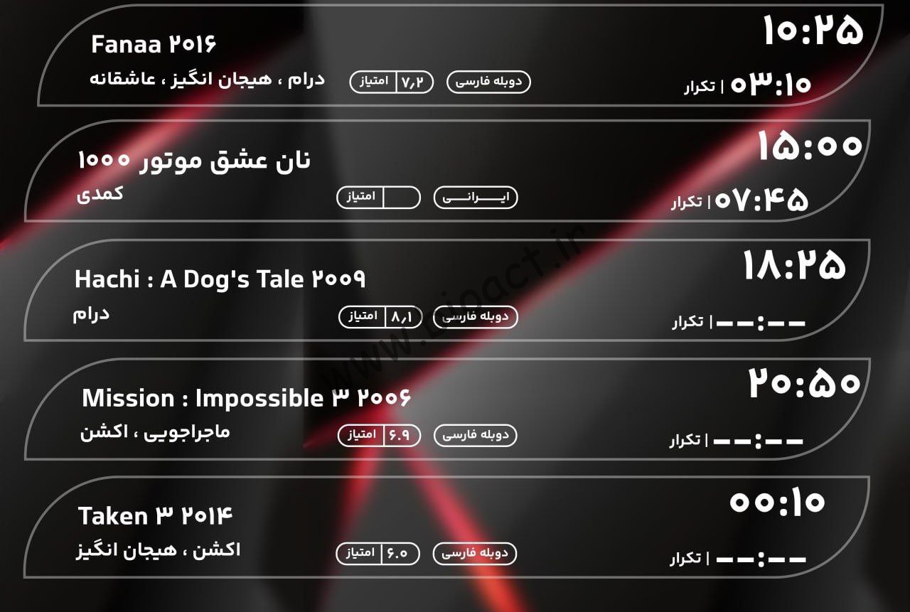 جدول پخش شبکه 247BOXtv + فرکانس【امروز】