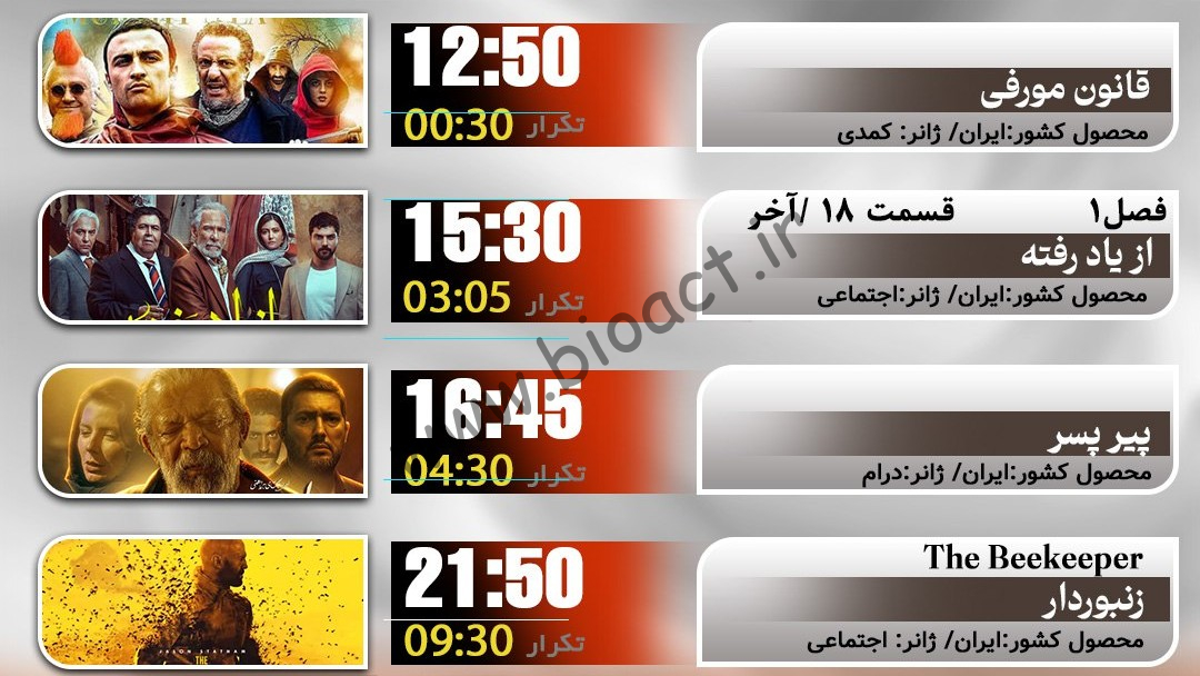 جدول پخش شبکه متا فیلم - Meta film 【امروز】+ فرکانس