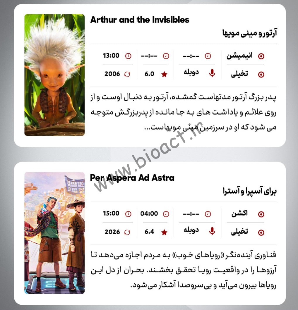 زمان پخش روزانه فیلم های شبکه گرند سینما